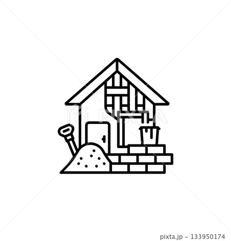 construction vector icon. real estate icon outline style. perfect use for logo, presentation, website, and more. simple modern icon design line style construction vector icon. real estate icon outline style. perfect use for logo, presentation, website, and more. simple modern icon design line style 133950174