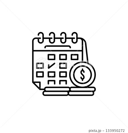 payment day vector icon. real estate icon outline style. perfect use for logo, presentation, website, and more. simple modern icon design line style 133950272