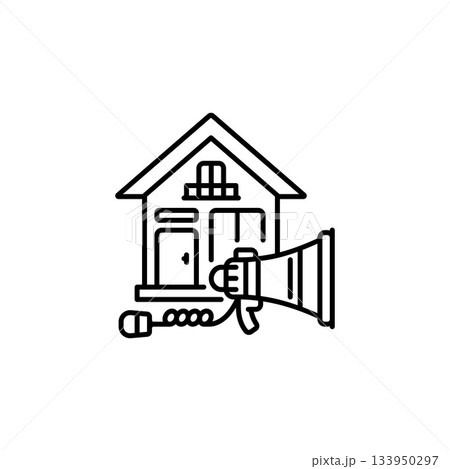 real estate promotion vector icon. real estate icon outline style. perfect use for logo, presentation, website, and more. simple modern icon design line style 133950297