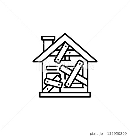 eviction vector icon. real estate icon outline style. perfect use for logo, presentation, website, and more. simple modern icon design line style 133950299