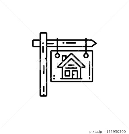 for sale sign vector icon. real estate icon outline style. perfect use for logo, presentation, website, and more. simple modern icon design line style for sale sign vector icon. real estate icon outline style. perfect use for logo, presentation, website, and more. simple modern icon design line style 133950300