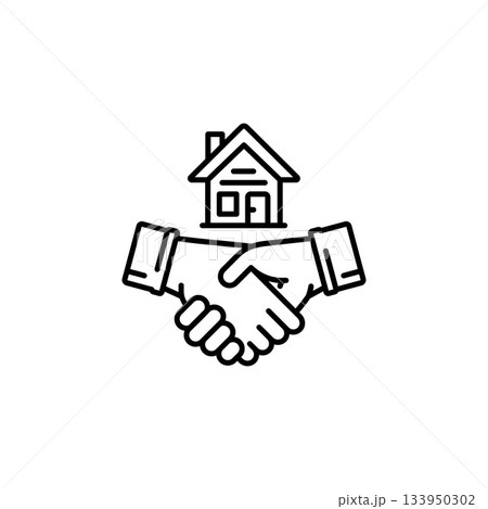 deal hand vector icon. real estate icon outline style. perfect use for logo, presentation, website, and more. simple modern icon design line style deal hand vector icon. real estate icon outline style. perfect use for logo, presentation, website, and more. simple modern icon design line style 133950302