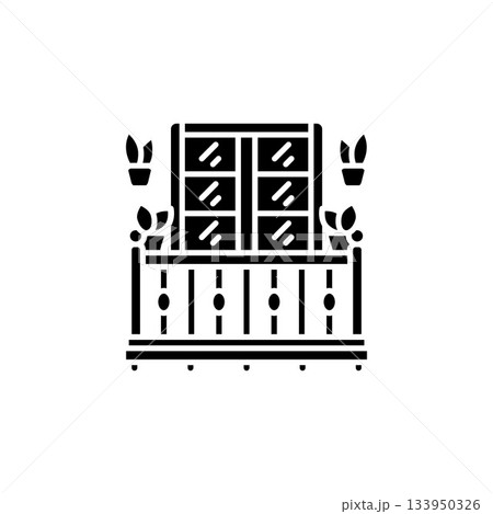 balcony vector icon. real estate icon solid style. perfect use for logo, presentation, website, and more. modern icon design glyph style balcony vector icon. real estate icon solid style. perfect use for logo, presentation, website, and more. modern icon design glyph style 133950326