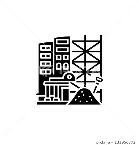 building construction vector icon. real estate icon solid style. perfect use for logo, presentation, website, and more. modern icon design glyph style 133950372