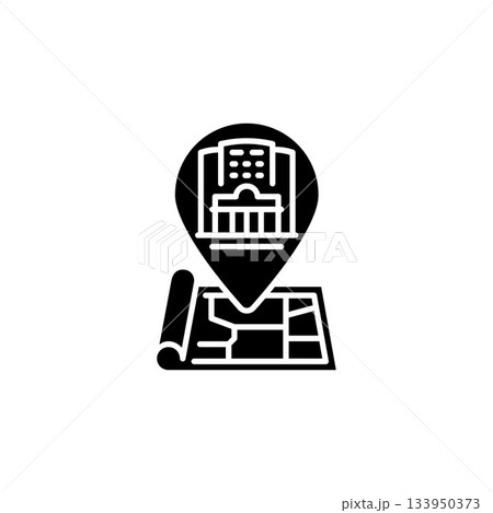 apartment location vector icon. real estate icon solid style. perfect use for logo, presentation, website, and more. modern icon design glyph style 133950373