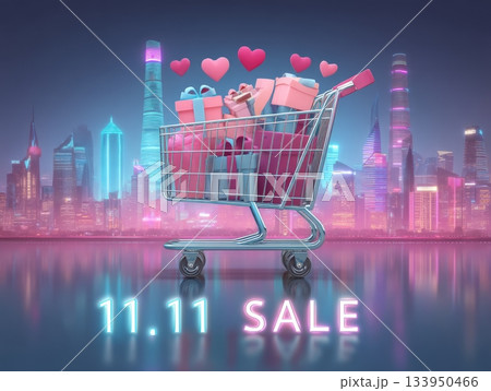 Neon 11.11 Shopping Festival Scene 133950466