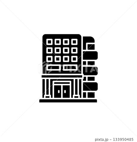 hotel building vector icon. real estate icon solid style. perfect use for logo, presentation, website, and more. simple modern icon design glyph style 133950485