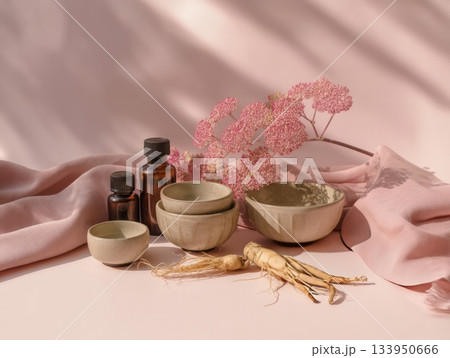 Korean Herbal Beauty Scene 133950666