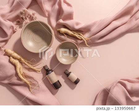 Korean Ginseng Flat Lay Mockup 133950667