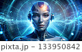 Image and concept of artificial intelligence. The human head is the source of thoughts and ideas. 133950842