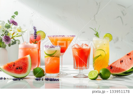 Studio Citrus Floral Mocktails 133951178
