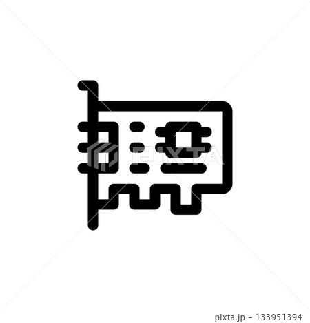 sound card vector icon. computer component icon outline style. perfect use for logo, presentation, website, and more. simple modern icon design line style 133951394