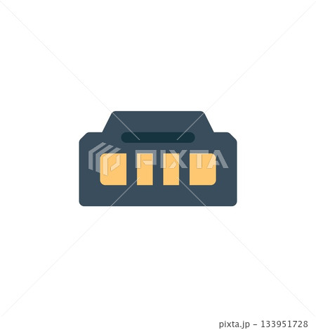 hdmi port vector icon. computer component icon flat style. perfect use for logo, presentation, website, and more. simple modern icon design flat style 133951728