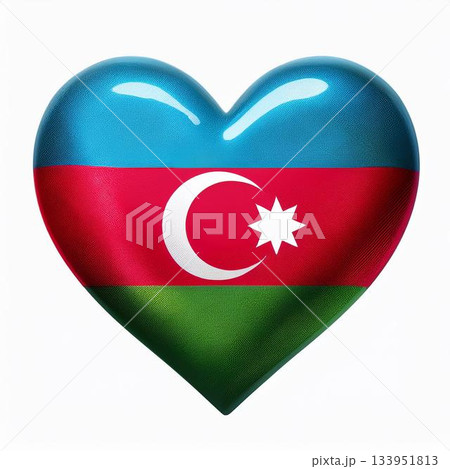 アゼルバイジャンの国旗のハート 133951813
