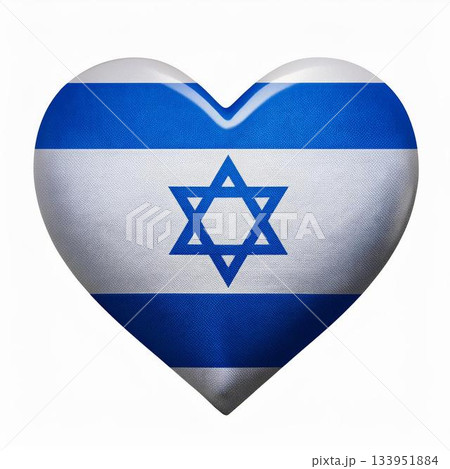 イスラエルの国旗のハート 133951884