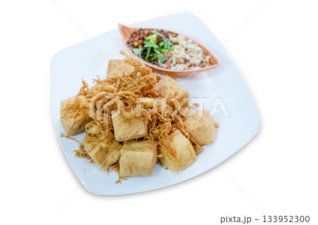 Top view of Fried tofu, focus selective 133952300