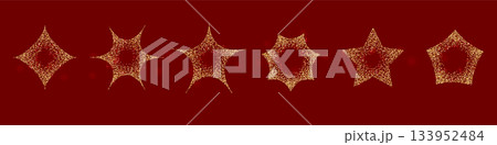 Gold Glitter Stars Explosion set with stippling glittering effect. Empty inside. Vector Gold Glitter Stars Explosion set with stippling glittering effect. Empty inside. Vector 133952484