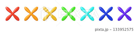 bright rainbowthemed cross with thick slanting lines and smooth gradient polishing for signals and branding 133952575