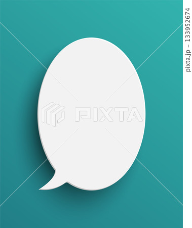 White oval speech bubble on green backgroundのイラスト素材 [133952674] - PIXTA