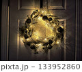 Christmas wreath on door 133952860