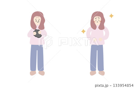 心が空っぽの女性と満ち足りている女性 心が空っぽの女性と満ち足りている女性 133954854