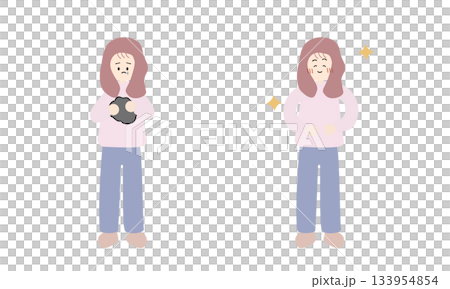 心が空っぽの女性と満ち足りている女性 心が空っぽの女性と満ち足りている女性 133954854