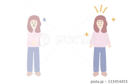 存在感が薄い女性と存在感のある女性 存在感が薄い女性と存在感のある女性 133954855