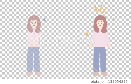 存在感が薄い女性と存在感のある女性 存在感が薄い女性と存在感のある女性 133954855