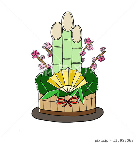 シンプルな門松のイラスト シンプルな門松のイラスト 133955068