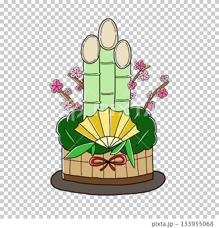 シンプルな門松のイラスト シンプルな門松のイラスト 133955068