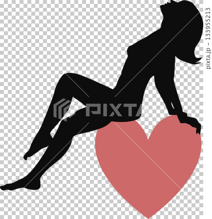 ポーズをとる女性のシルエットイラスト 133955213
