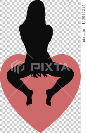 ポーズをとる女性のシルエットイラスト ポーズをとる女性のシルエットイラスト 133955214