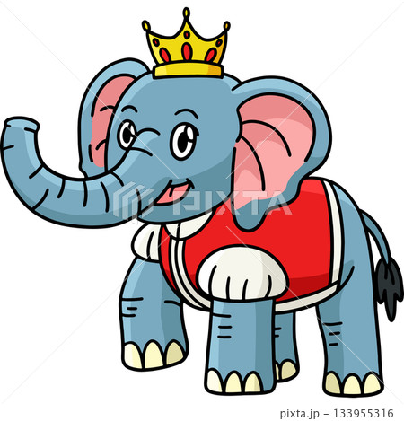 Prince Elephant Cartoon Colored Clipart  133955316
