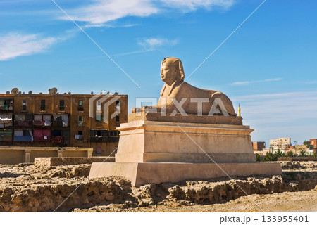 Sphinx granite carved statue in Alexandria, Egypt 133955401