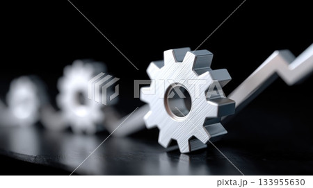 Silver Metal Gears Representing Industrial Growth 133955630