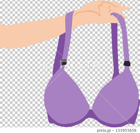 Illustration of a woman holding a bra Illustration of a woman holding a bra 133955656