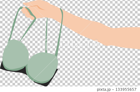 Illustration of a woman holding a bra 133955657