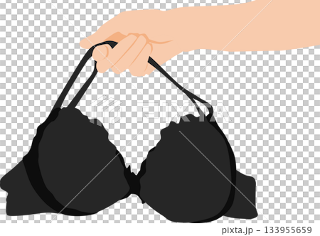 Illustration of a woman holding a bra 133955659
