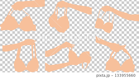 ブラジャーを手に持っているイラスト ブラジャーを手に持っているイラスト 133955660