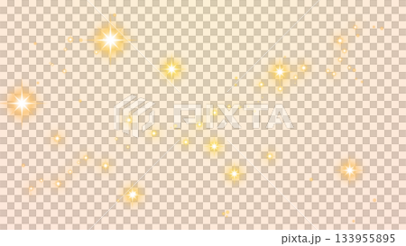 透明背景のゴールド星ライトトレイル 133955895