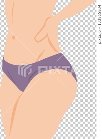 Illustration of a woman who succeeded in dieting 133955934