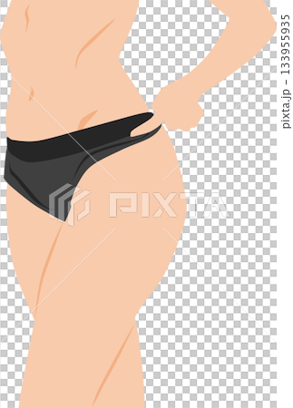 Illustration of a woman who succeeded in dieting Illustration of a woman who succeeded in dieting 133955935