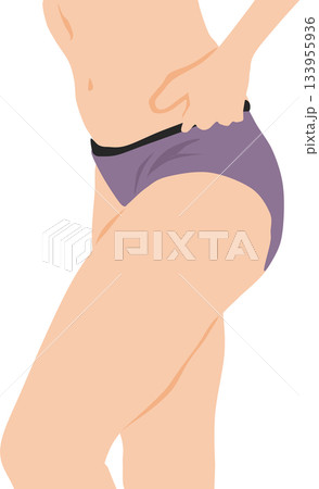 ダイエットに成功した女性のイラスト	 133955936
