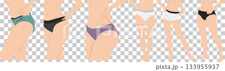 ダイエットに成功した女性のイラスト ダイエットに成功した女性のイラスト 133955937