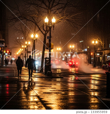 夜の道路 夜の道路 133955959