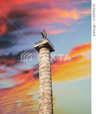 Column of Marcus Aurelius at Piazza Colonna in Rome, Italy. Column of Marcus Aurelius at Piazza Colonna in Rome, Italy. 133956210