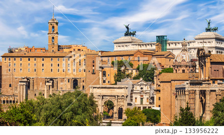Roman Forum and city of Rome, Italy. 133956222