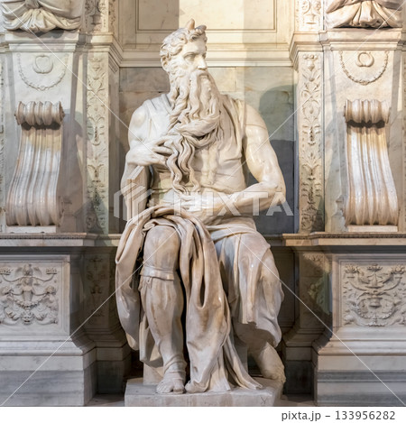 Statue of Moses in San Pietro in Vincoli, Saint Peter in Chain, church in Rome, Italy. Statue of Moses in San Pietro in Vincoli, Saint Peter in Chain, church in Rome, Italy. 133956282