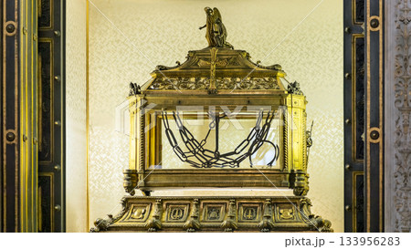 Chains in church of Saint Peter in Chains in Rome, Italy. 133956283