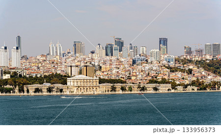 Dolmabahce palace, view from Bosphorus strait in Istanbul, Turkey Dolmabahce palace, view from Bosphorus strait in Istanbul, Turkey 133956373